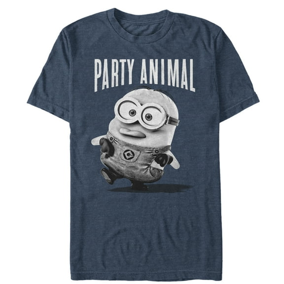 Men's Despicable Me Minion Party Animal  Graphic Tee Navy Blue Heather 5X Large