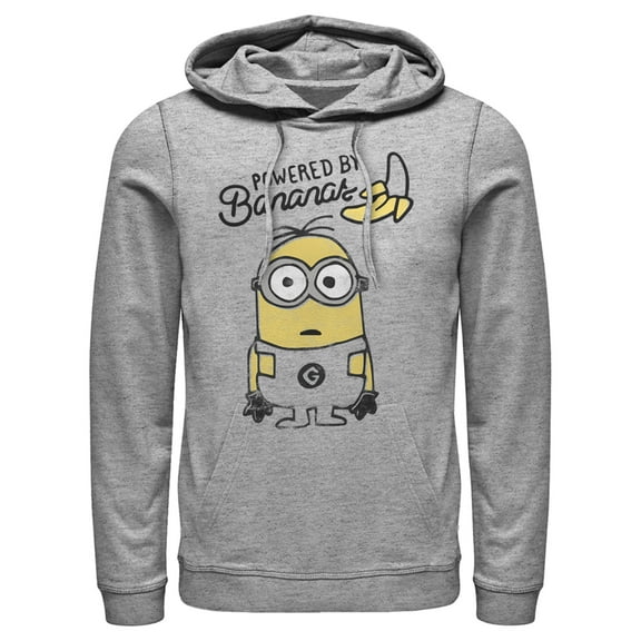 Men's Despicable Me Minion Powered By Pull Over Hoodie Athletic Heather 2X Large