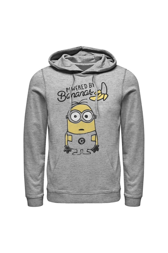 Men's Despicable Me Minion Powered By Pull Over Hoodie Athletic Heather Large