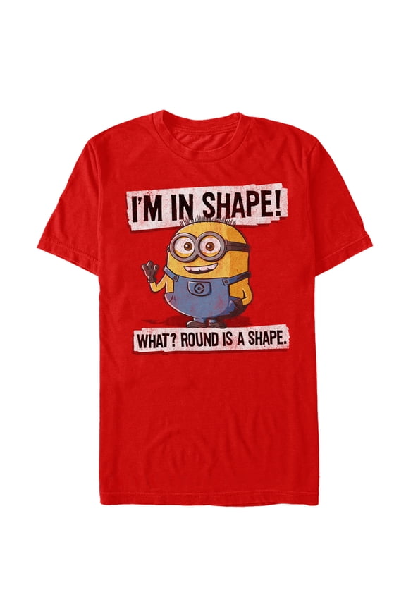 Men's Despicable Me Minion Round Shape  Graphic Tee Red 3X Large