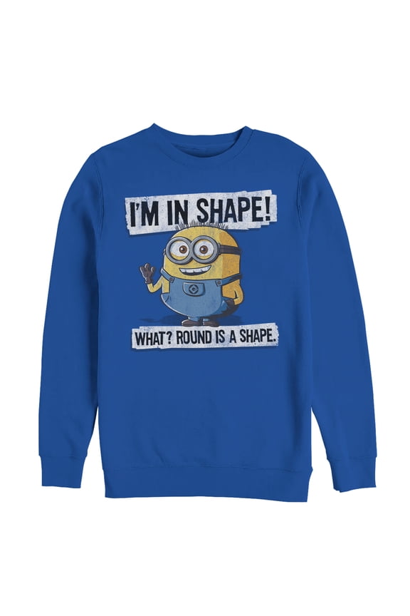 Men's Despicable Me Minion Round Shape Sweatshirt Royal Blue 3X Large
