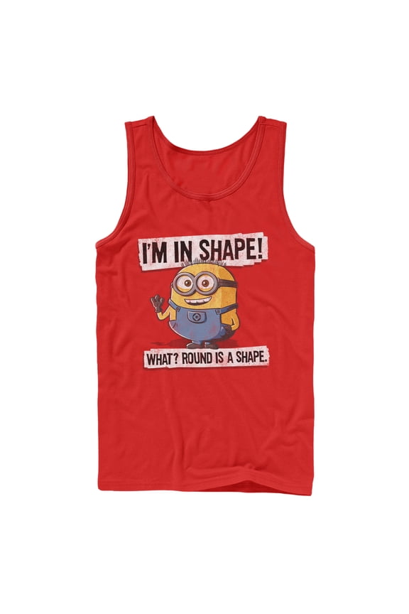 Men's Despicable Me Minion Round Shape Tank Top Red Large