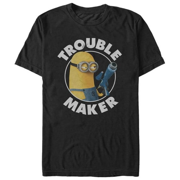 Men's Despicable Me Minion Trouble Maker Graphic Tee Black 2X Large