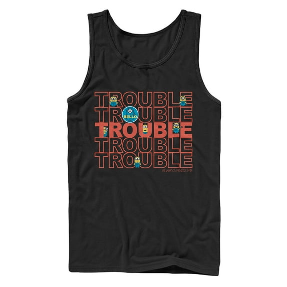 Men's Despicable Me Minion Trouble Tank Top Black 2X Large
