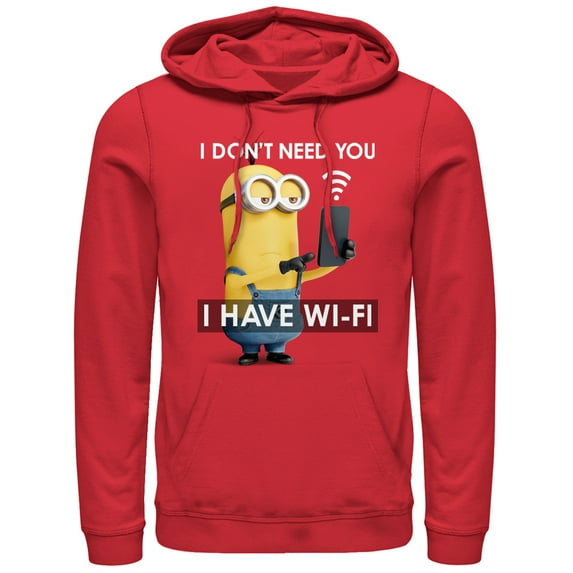 Men's Despicable Me Minion Wi-Fi Pull Over Hoodie Red Large