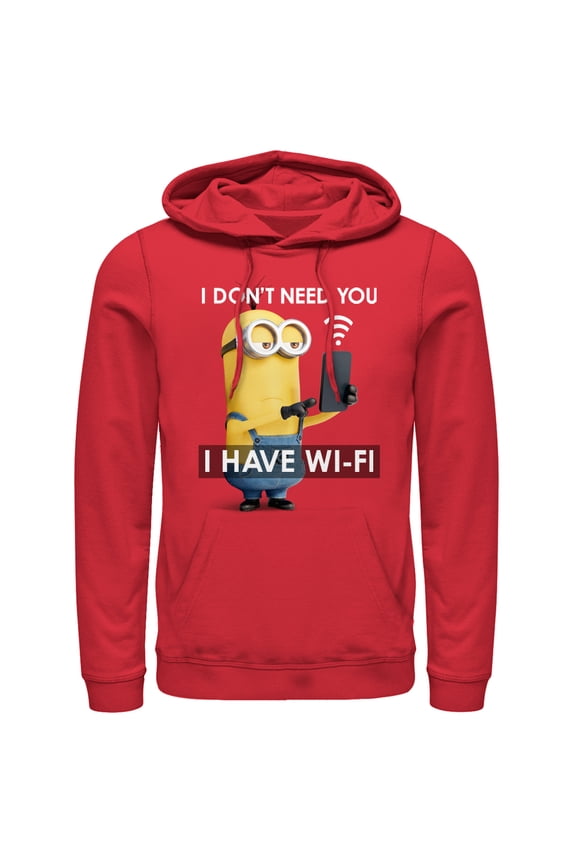Men's Despicable Me Minion Wi-Fi Pull Over Hoodie Red Small