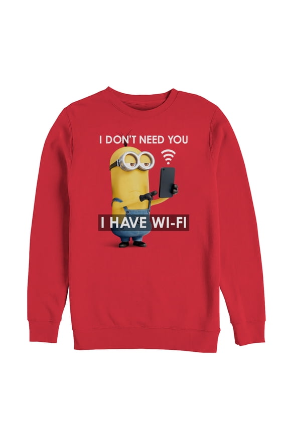 Men's Despicable Me Minion Wi-Fi Sweatshirt Red X Large