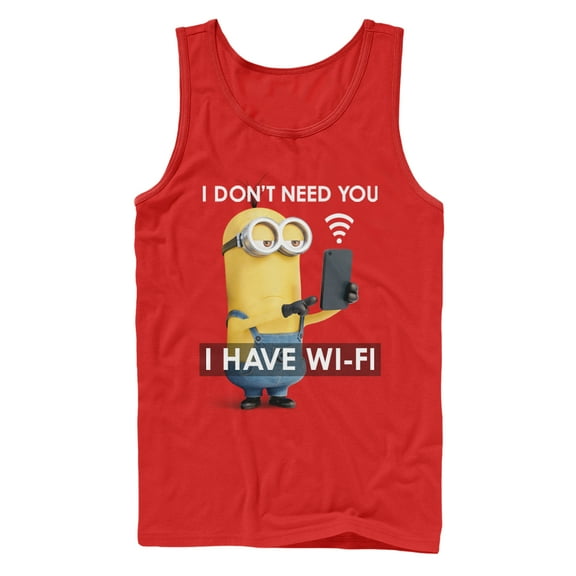 Men's Despicable Me Minion Wi-Fi  Tank Top Red Large