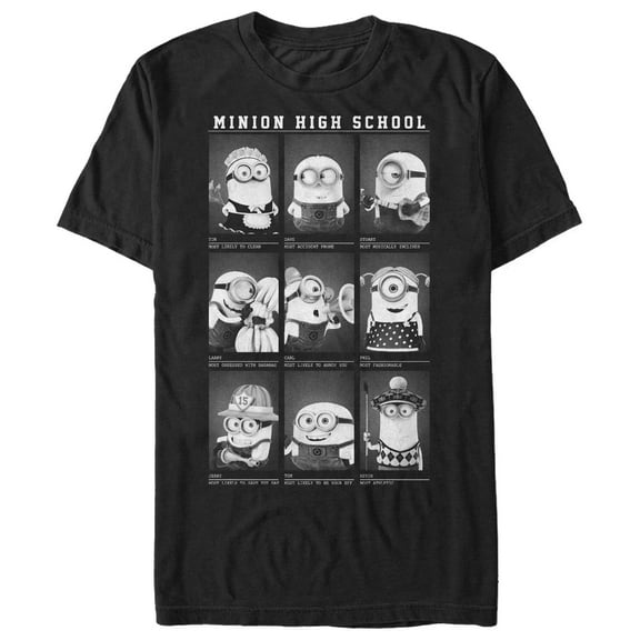 Men's Despicable Me Minion Yearbook  Graphic Tee Black 2X Large