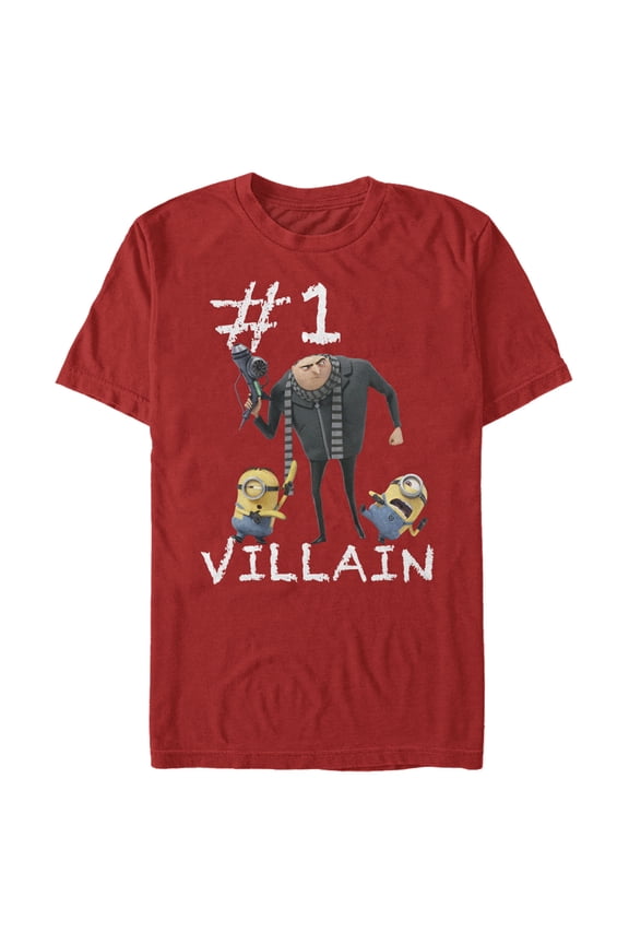 Men's Despicable Me Minions #1 Villain  Graphic Tee Red 2X Large