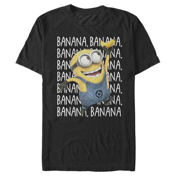 Men's Despicable Me Minions Banana Repeat Graphic Tee Black Medium