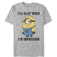 thumbnail image 1 of Men's Despicable Me Minions Clap When Impressed  Graphic Tee Athletic Heather 5X Large, 1 of 4