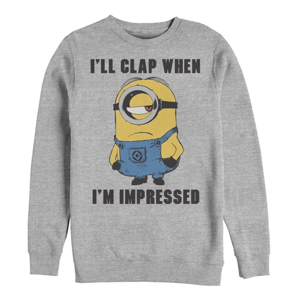 Men's Despicable Me Minions Clap When Impressed Sweatshirt Athletic Heather Small