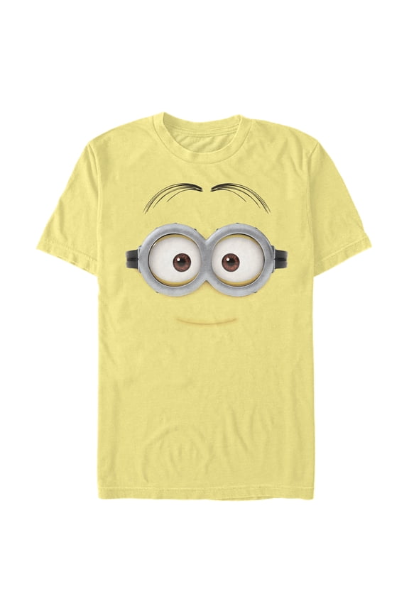 Men's Despicable Me Minions Dave Focused Big Face Graphic Tee Banana Large