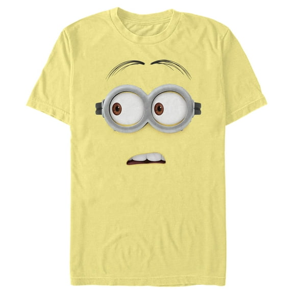 Men's Despicable Me Minions Dave Side Glance Big Face  Graphic Tee Banana Medium