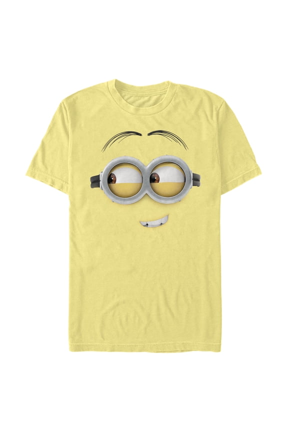 Men's Despicable Me Minions Dave Side Smile Big Face Graphic Tee Banana 3X Large