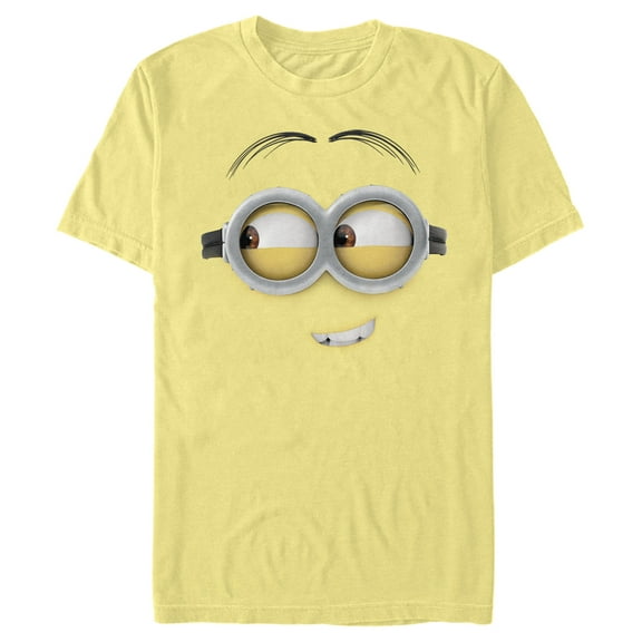 Men's Despicable Me Minions Dave Side Smile Big Face  Graphic Tee Banana Small