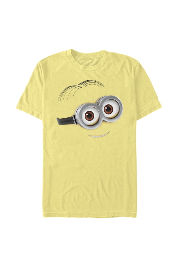 Men's Despicable Me Minions Dave Sweet Smile Big Face  Graphic Tee Banana Large