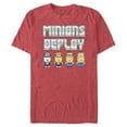 thumbnail image 1 of Men's Despicable Me Minions Deploy 8-Bit  Graphic Tee Red Heather X Large, 1 of 4