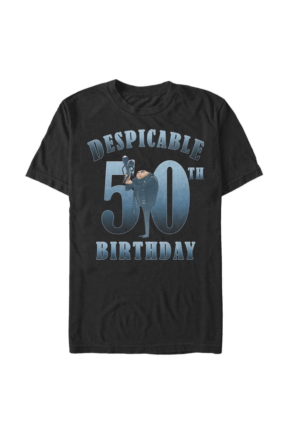 Men's Despicable Me Minions Despicable 50th Birthday  Graphic Tee Black 2X Large