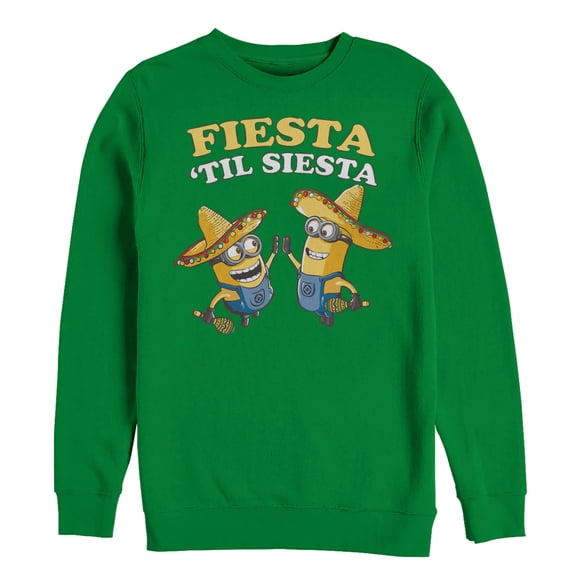 Men's Despicable Me Minions Fiesta Sweatshirt Kelly Green 3X Large