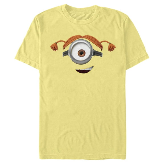 Men's Despicable Me Minions Minions Carl Pigtails Big Face  Graphic Tee Banana Small