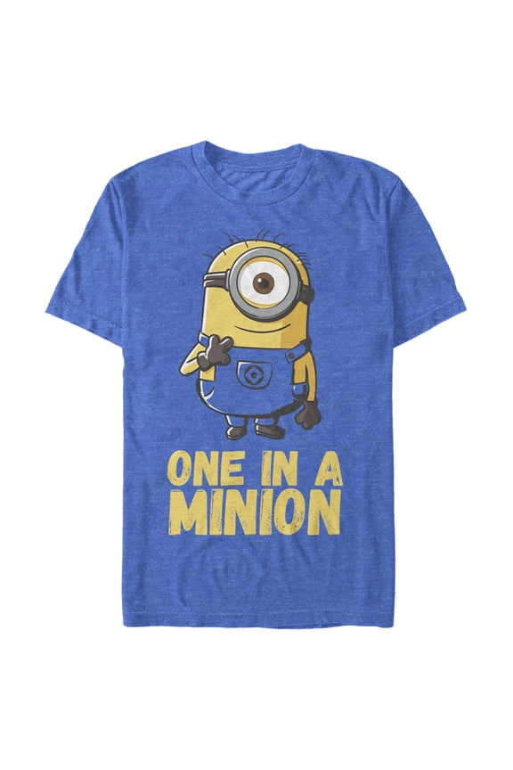 Men's Despicable Me Minions One In A Minion Graphic Tee Royal Blue Heather Medium