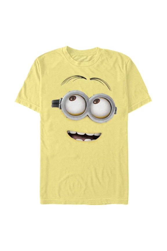 Men's Despicable Me Minions Open Smile Dave Big Face  Graphic Tee Banana Large