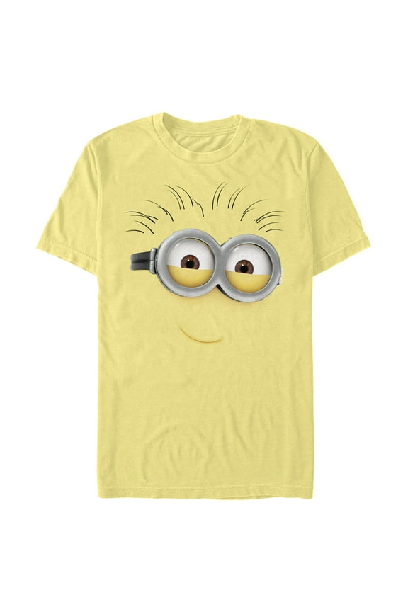 Men's Despicable Me Minions Phil Smile Eyes Big Face Graphic Tee Banana 2X Large