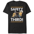 thumbnail image 1 of Men's Despicable Me Minions Safety Third  Graphic Tee Black 2X Large, 1 of 4