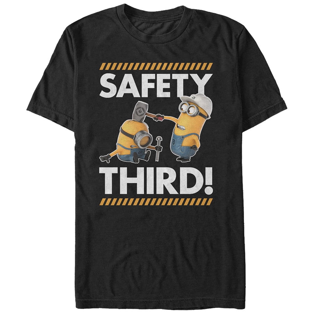Men's Despicable Me Minions Safety Third Graphic Tee Black Large ...
