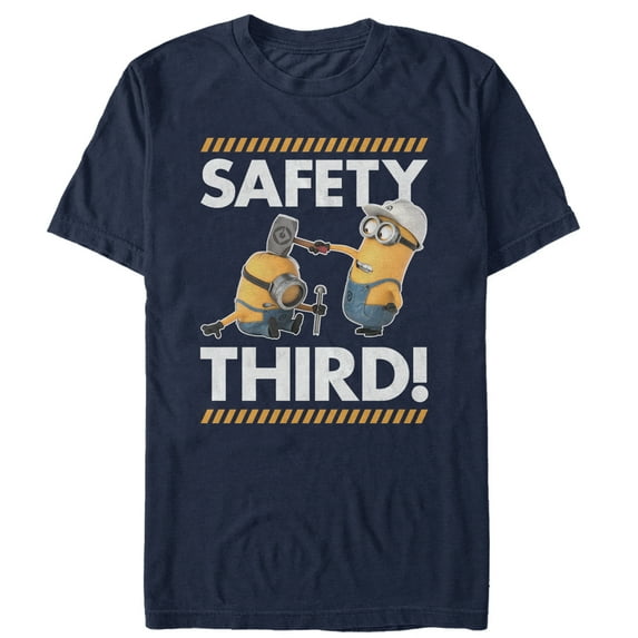 Men's Despicable Me Minions Safety Third Graphic Tee Navy Blue X Large