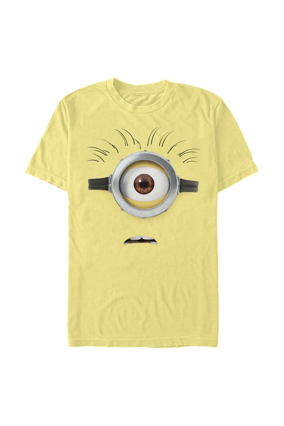Men's Despicable Me Minions Shocked Face Minion Carl Big Face Graphic Tee Banana 3X Large