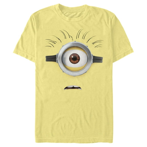 Men's Despicable Me Minions Shocked Face Minion Carl Big Face  Graphic Tee Banana Large