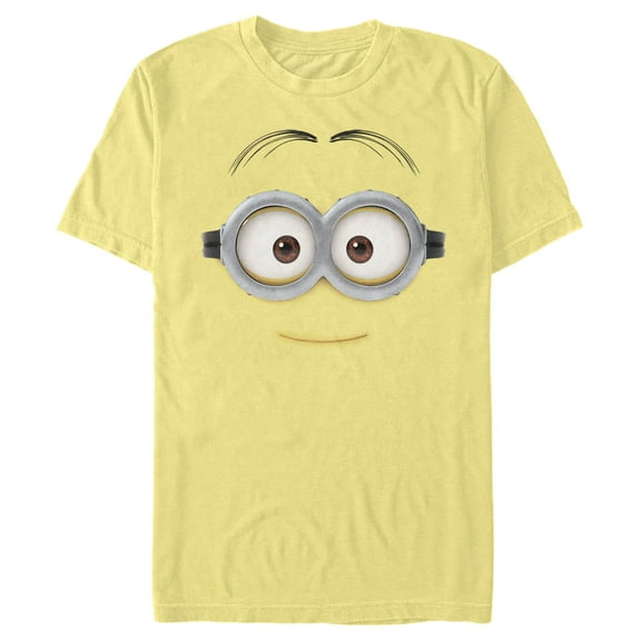 Men's Despicable Me Minions Small Smile Dave Big Face  Graphic Tee Banana Large
