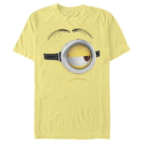 Men's Despicable Me Minions Stuart Frown Big Face  Graphic Tee Banana 3X Large