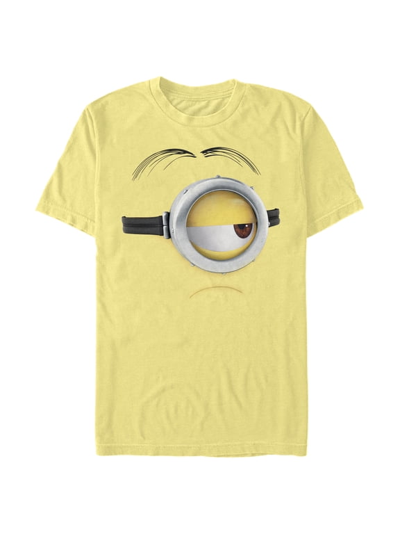 Men's Despicable Me Minions Stuart Frown Big Face Graphic Tee Banana Large
