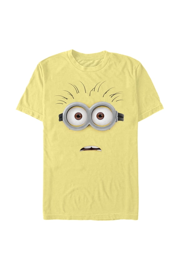 Men's Despicable Me Minions Stunned Big Face Jerry  Graphic Tee Banana 2X Large