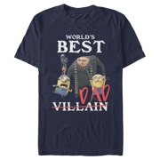 Men's Despicable Me Minions Worlds Best Dad Graphic Tee Navy Blue 3X Large