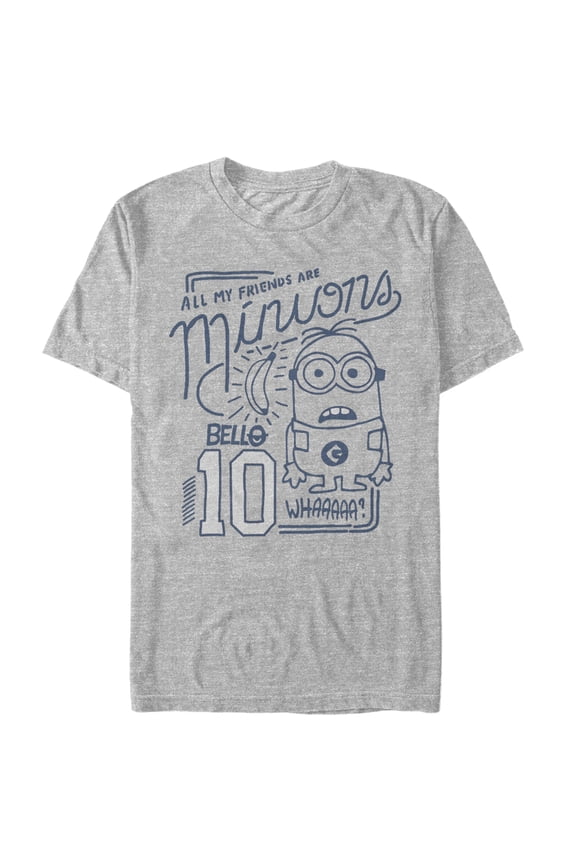 Men's Despicable Me My Friends Are Minions  Graphic Tee Athletic Heather 5X Large