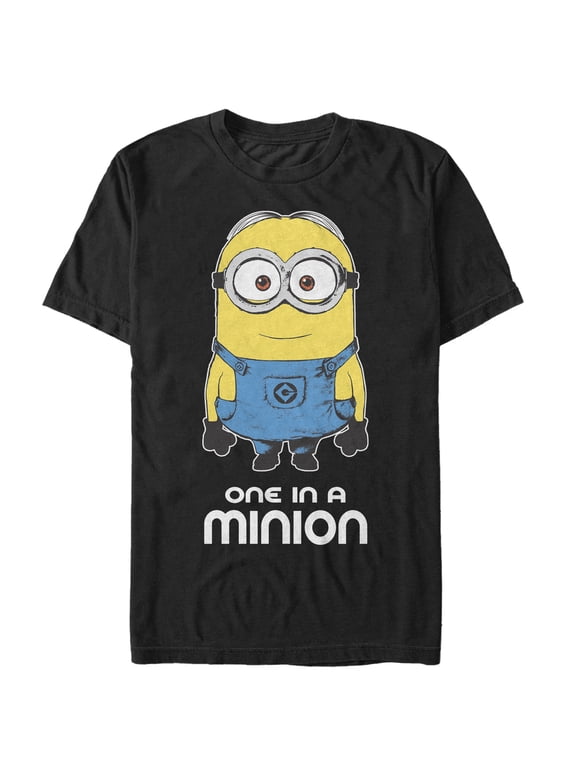 Men's Despicable Me One in Minion Graphic Tee Black Large