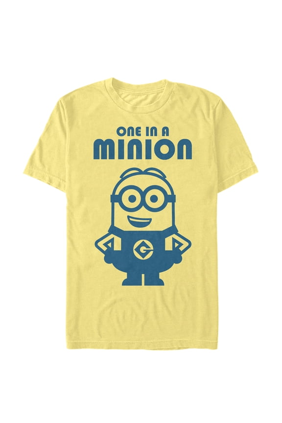 Men's Despicable Me One in Minion Smile Graphic Tee Banana Small