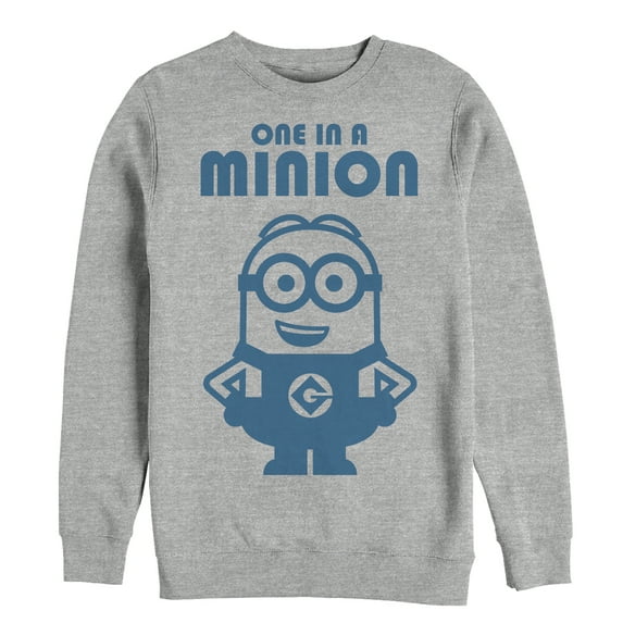 Men's Despicable Me One in Minion Smile Sweatshirt Athletic Heather Medium