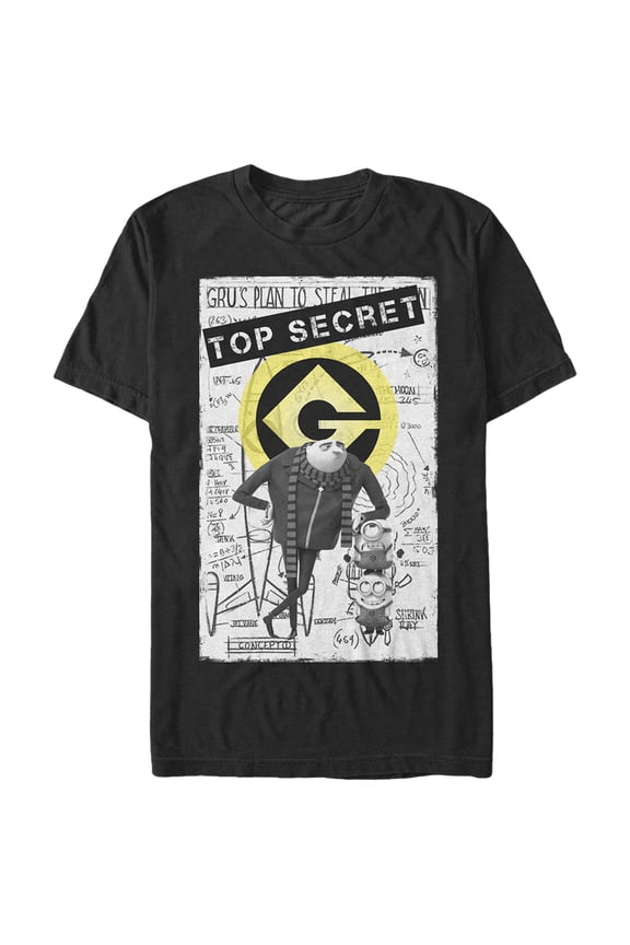 Men's Despicable Me Top Secret Graphic Tee Black Large