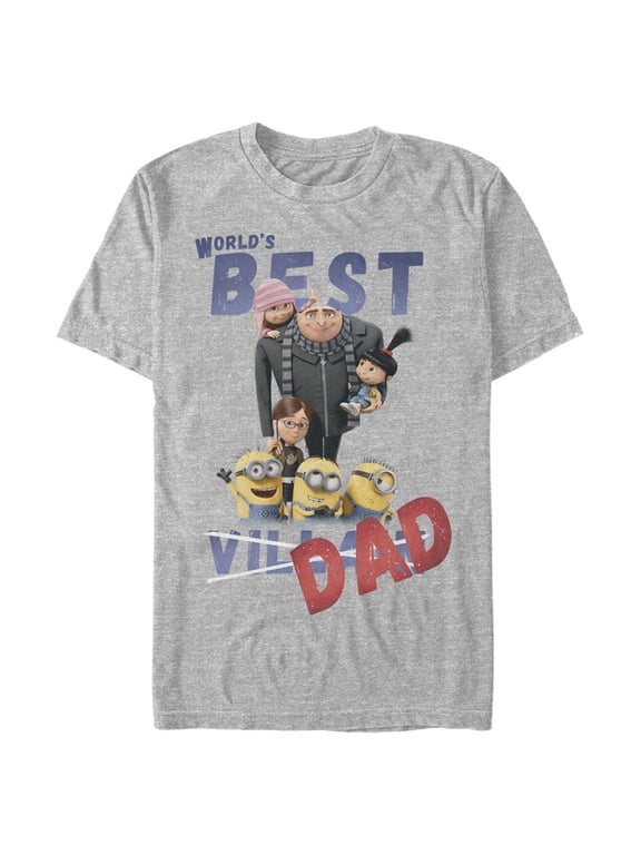 Men's Despicable Me World's Best Dad Graphic Tee Athletic Heather 3X Large