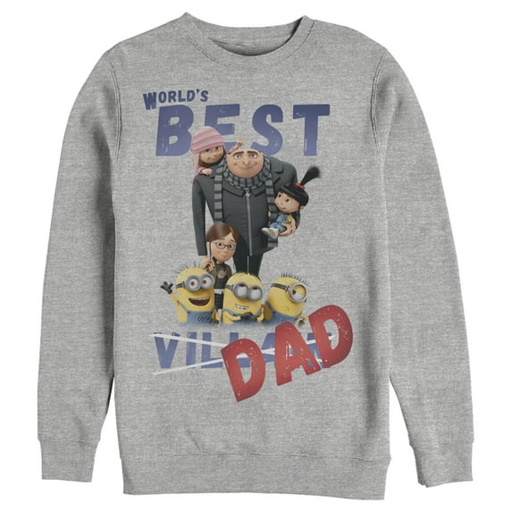 Men's Despicable Me World's Best Dad Sweatshirt Athletic Heather 2X Large