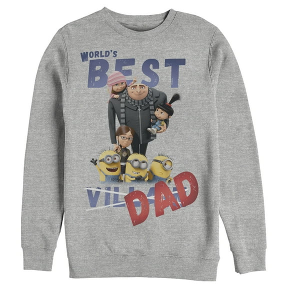 Men's Despicable Me World's Best Dad Sweatshirt Athletic Heather 3X Large