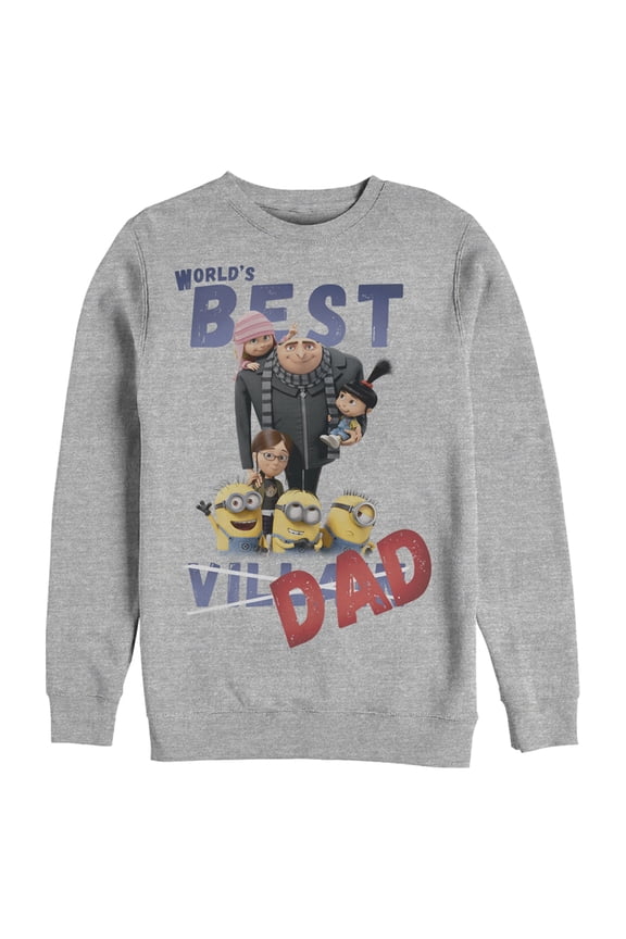 Men's Despicable Me World's Best Dad Sweatshirt Athletic Heather Large