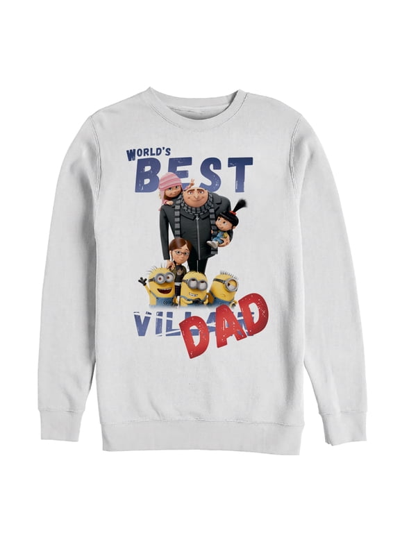 Men's Despicable Me World's Best Villain Dad Sweatshirt White Medium