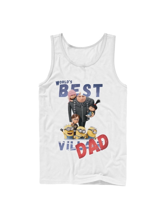 Men's Despicable Me World's Best Villain Dad Tank Top White 2X Large